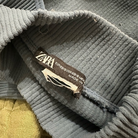 ZARA | Women's Xsmall Blue Ribbed Long Sleeve Top with open back - Picture 5 of 7